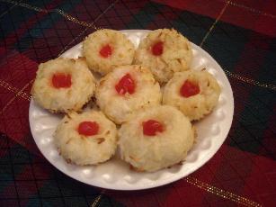 Coconut-cherry Chews